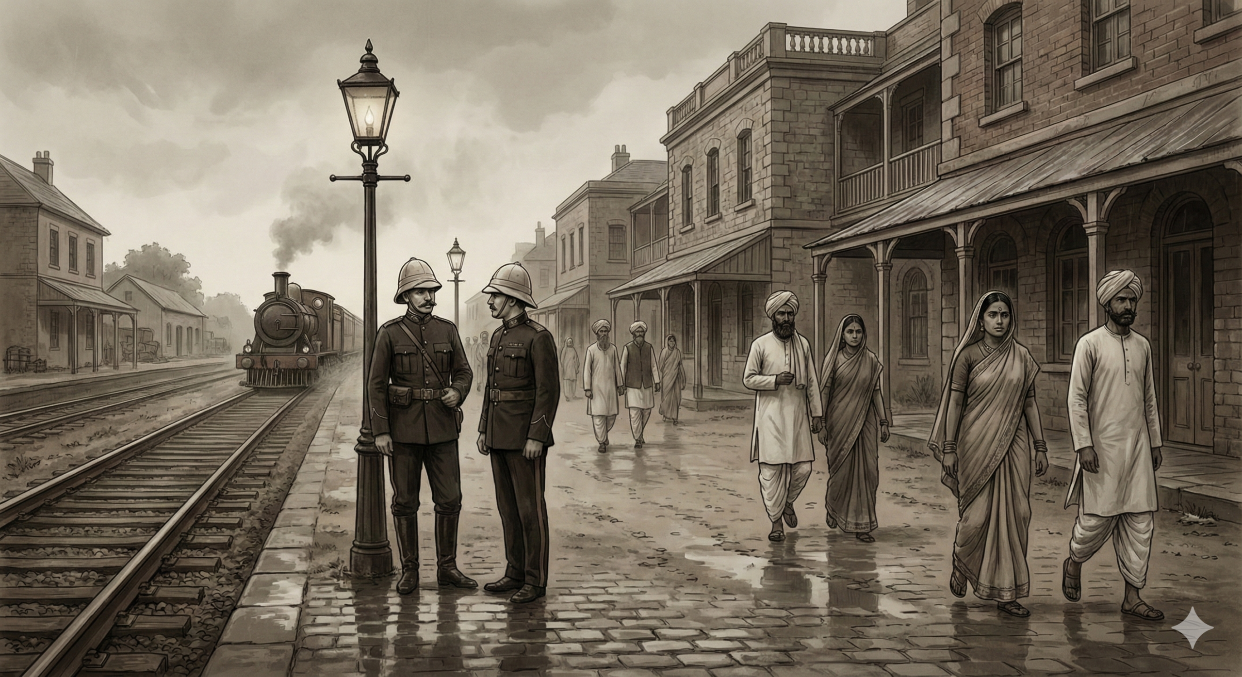 British rule in India showing colonial administration, economic exploitation and resistance movements