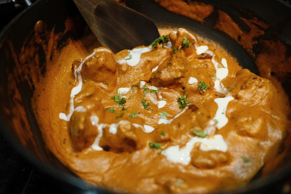 Butter chicken North Indian food served with naan