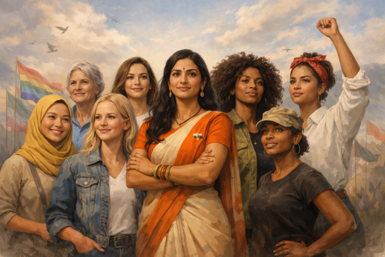 Women’s Liberation Day illustration representing empowerment and gender equality