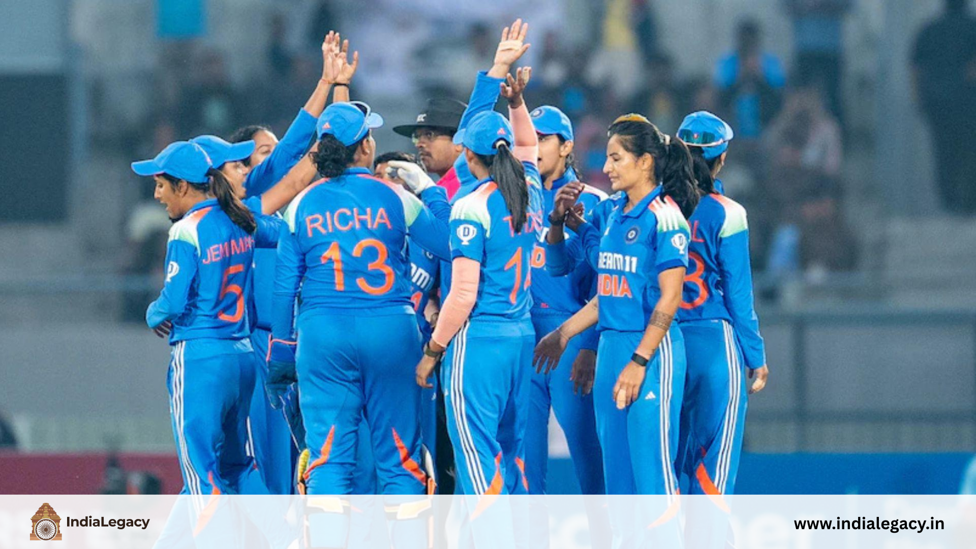 Indian Women's Cricket Team together on field, rising force in Indian cricket legacy – IndiaLegacy