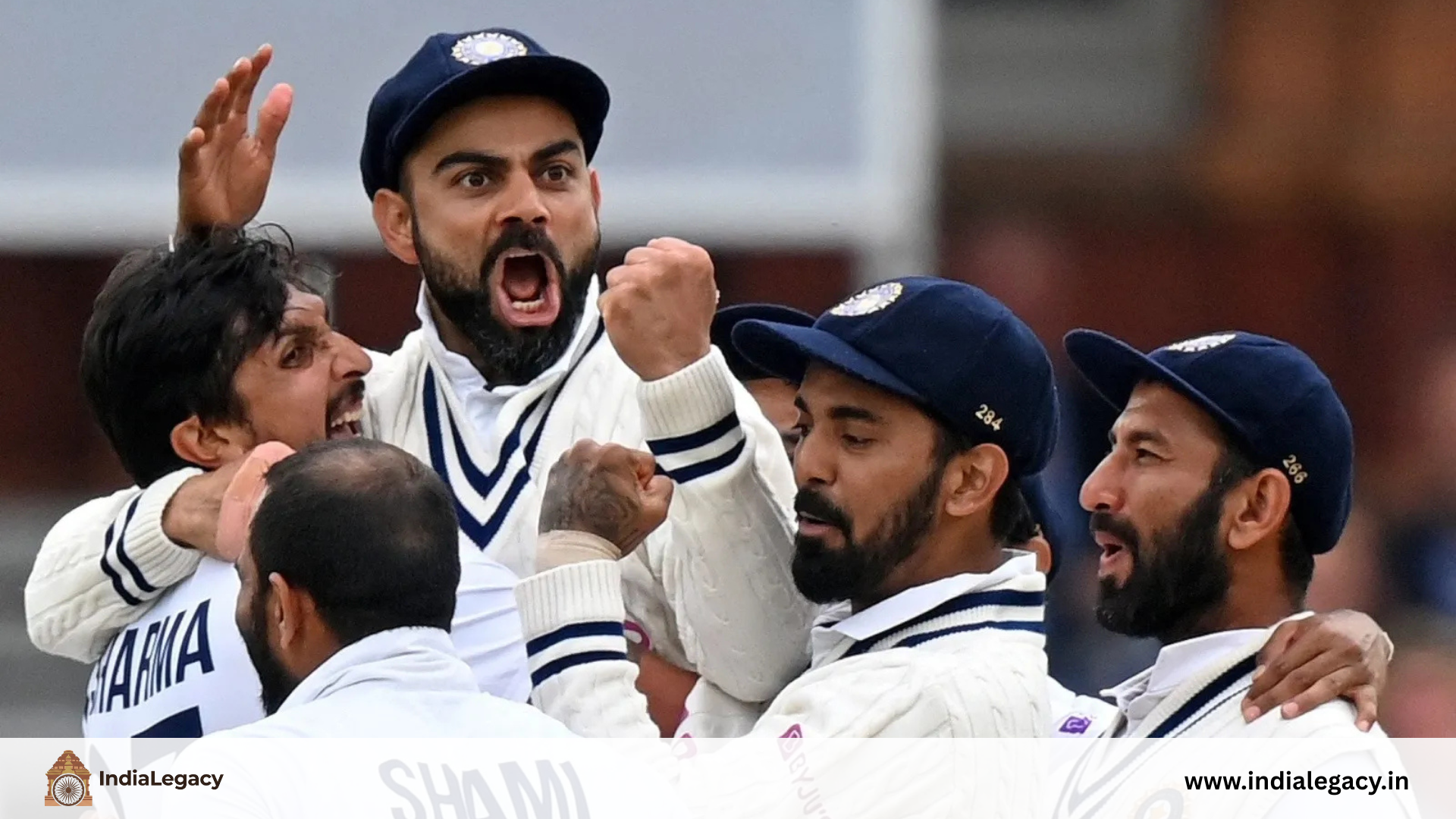 Virat Kohli celebrating during Test match, aggression and dominance of modern Indian cricket – IndiaLegacy