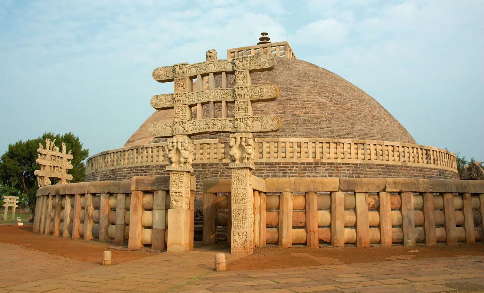 The Great Stupa at Sanchi, Madhya Pradesh, originally commissioned by Emperor Ashoka in the 3rd century BCE
