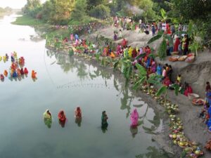 Chhath Puja sunset ritual on Ganges ghat